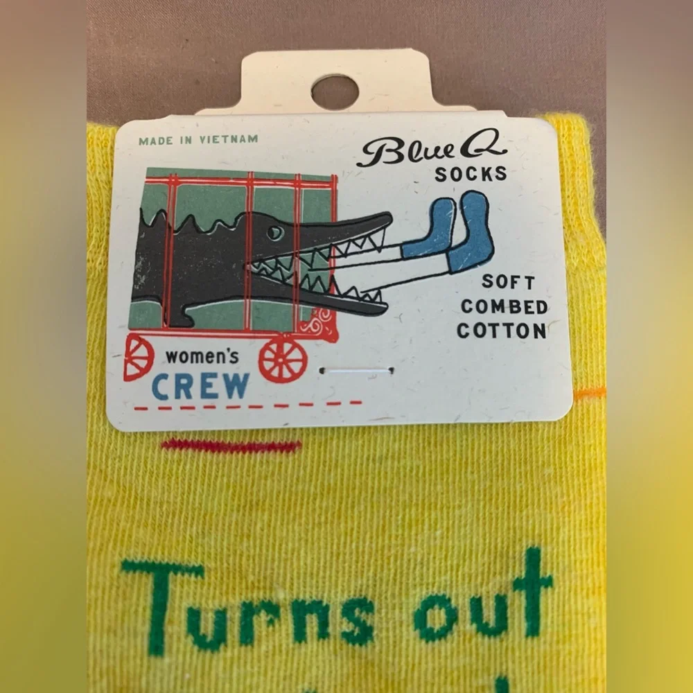 Blue Q Women's Socks - Turns Out I’m Tough As Sh*t Yellow Novelty Funny